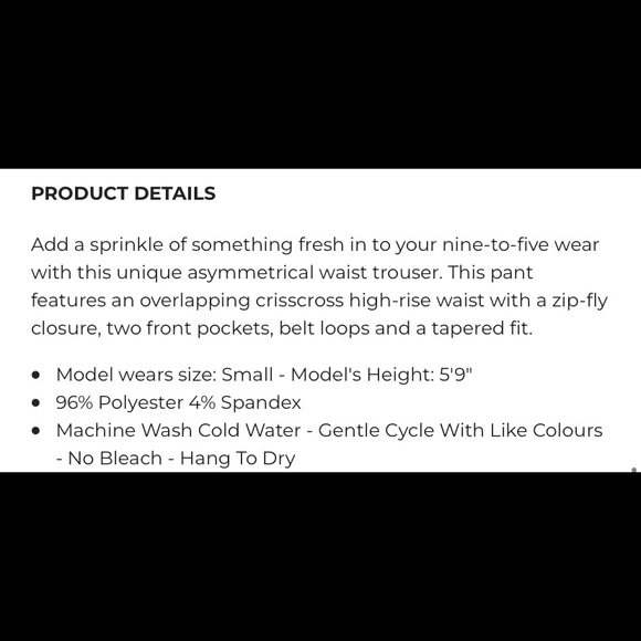 High waisted asymmetrical dress pants - Picture 5 of 6